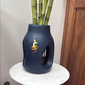 Modern Black and Gold Vase with Unique Design